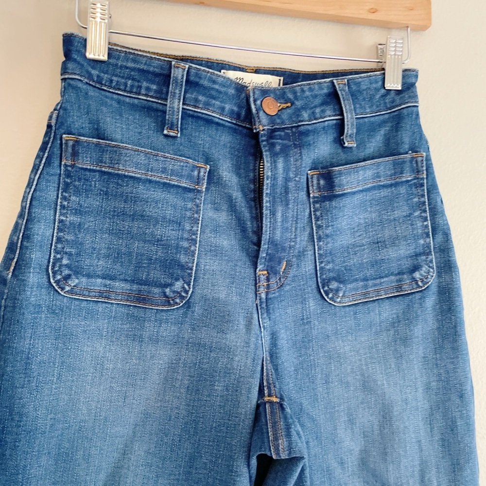Madewell, curvy Emmett wide leg dark stretch jeans size 26 - Picture 5 of 10